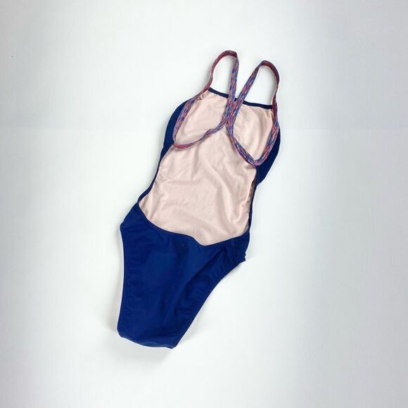 Adidas blue one piece swimsuit with open back 22” - Picture 2 of 9